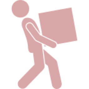 Person carrying a box icon